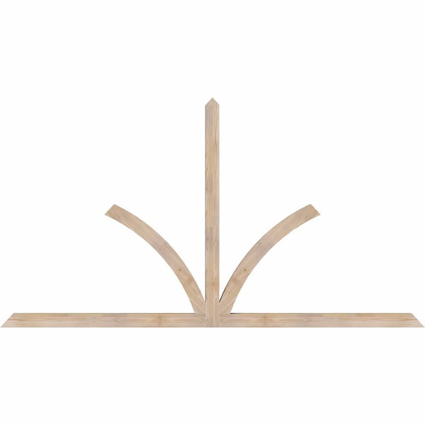 Ekena Millwork Richland Smooth Timber Gable Bracket, Douglas Fir, 108"W x 58"H x 3 1/2"D x 3 1/2"F, 13/12 Pitch GBW108X58X0404RIC00SDF - main